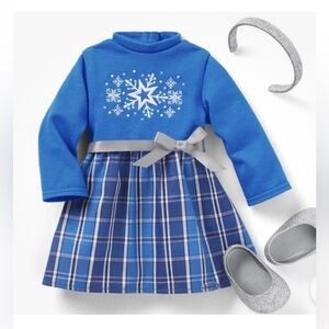 American Girl Blue Snowflake Dress Set